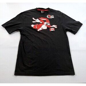 Vintage Lot29 Looney Tunes Bugs Bunny Canada Black Graphic Print T-shirt Tee XL